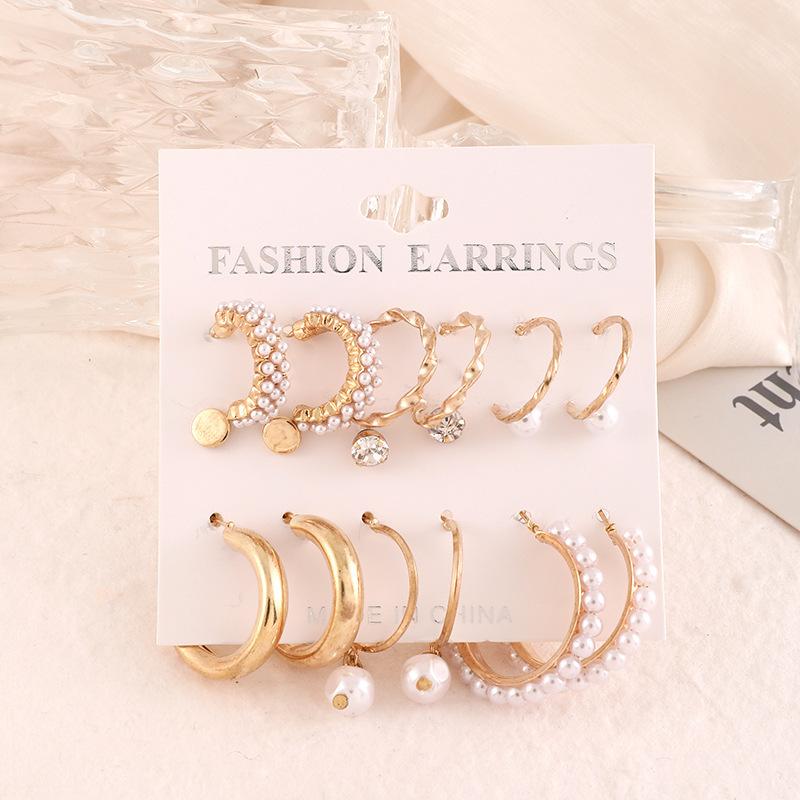 Lorajewel 6-Pair Hoop Earring Set Elegant Christmas Gift for Family