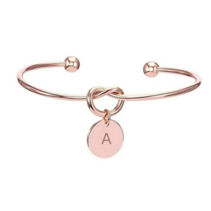 26 Letter Round Pendant Personalised Bracelet-Jessemade AU
