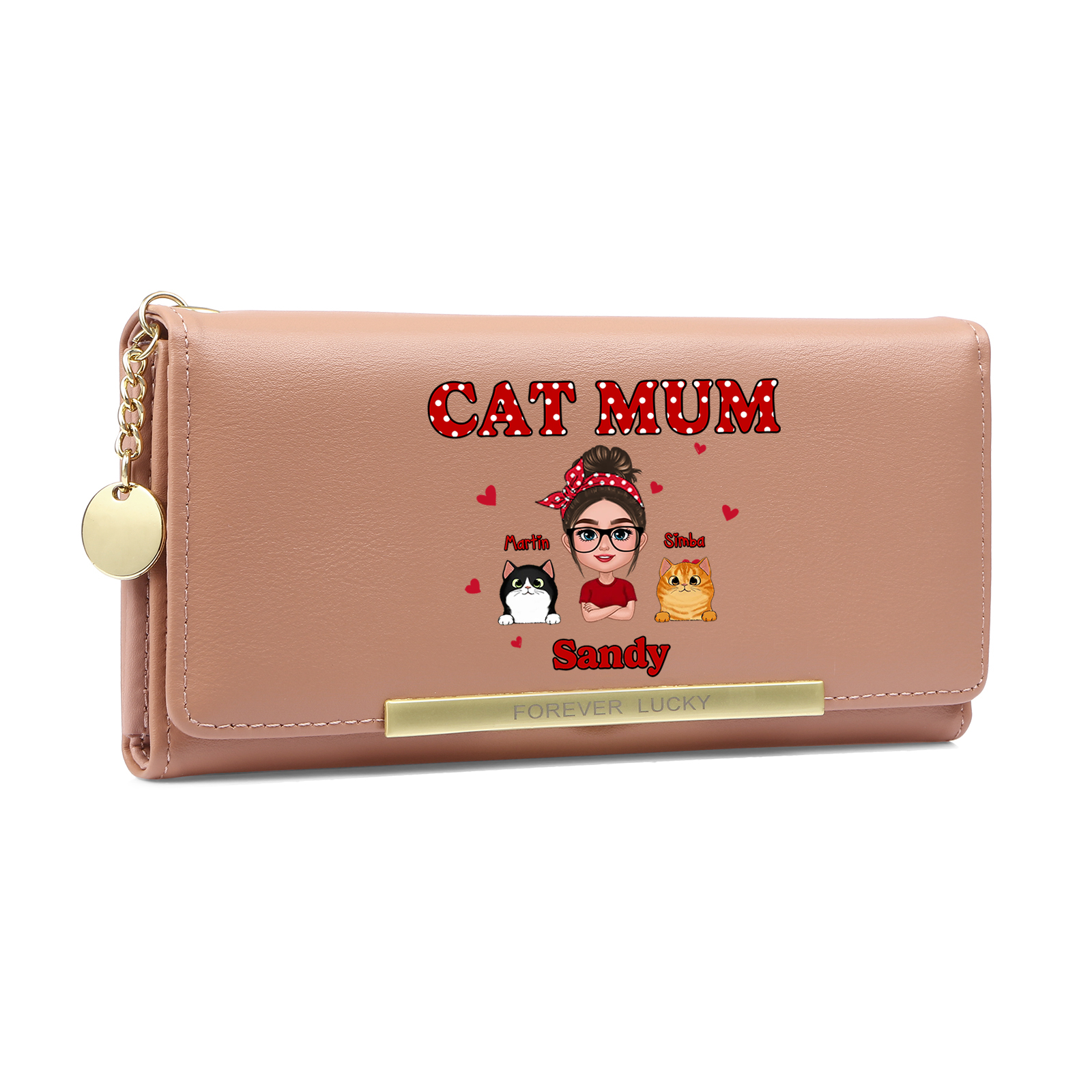 Personalised Cat Mum Wallet Custom 1-10 Cats Gift for Cat Lovers Birthday | Jessemade