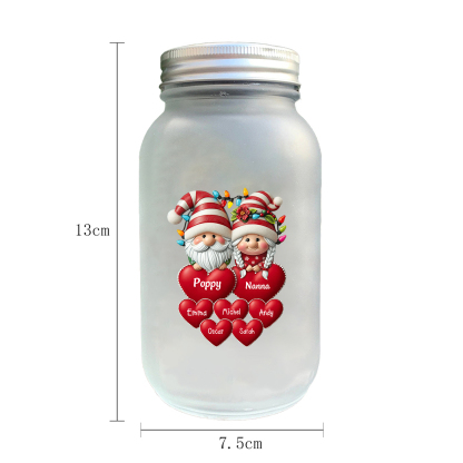 Personalised Santa Christmas Solar Mason Jar Light