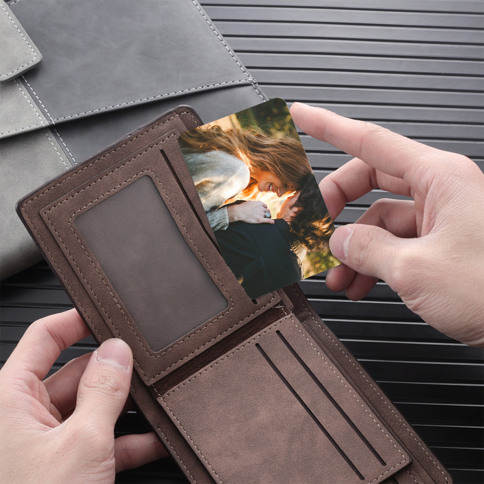 Personalised Gift Set for Him Custom Photo Wallet & Wallet Card Perfect Christmas or Valentines Day Gift