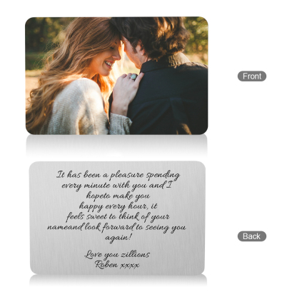Personalised Gift Set for Him Custom Photo Wallet & Wallet Card Perfect Christmas or Valentines Day Gift