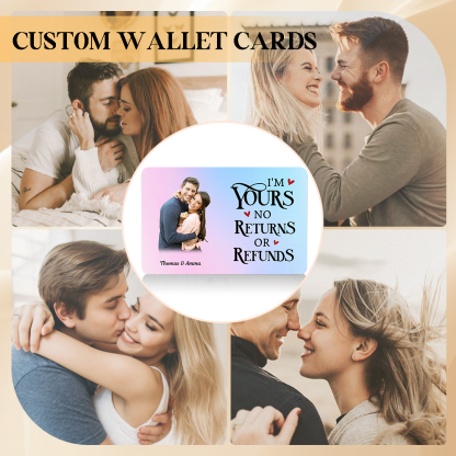 Personalised Gift Set for Him Custom Wallet Gradient I am Yours Wallet Card