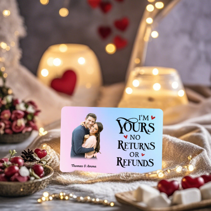 Personalised Gift Set for Him Custom Wallet Gradient I am Yours Wallet Card