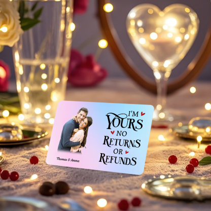 Personalised Gift Set for Him Custom Wallet Gradient I am Yours Wallet Card