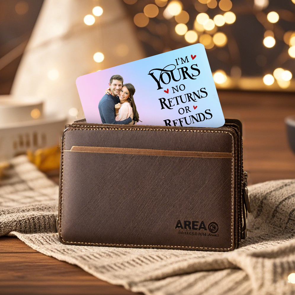 Personalised Gift Set for Him Custom Wallet Gradient I am Yours Wallet Card