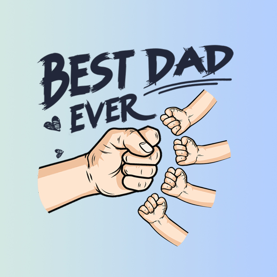 Fist Bump Style Card for Dad – Best Dad Ever – Modern Card for Father's Day | Jessemade