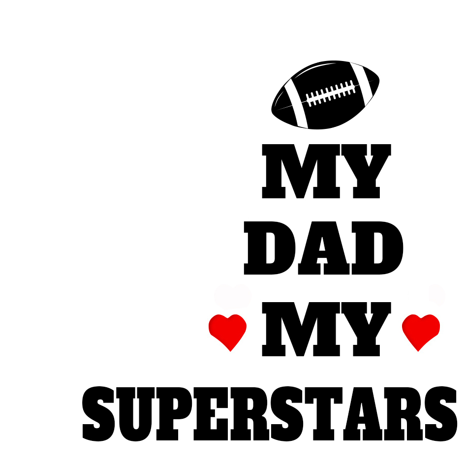 “My Dad My Superstars” Football and Heart Gift Card 80x80mm – Father’s Day Card | Jessemade