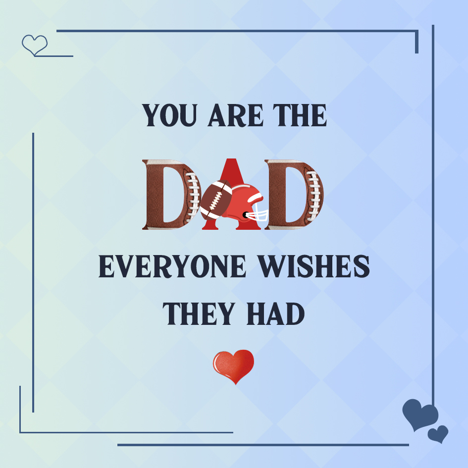 You Are the Dad Everyone Wishes They Had Gift Card, Sporty Father’s Day Card 80x80mm | Jessemade