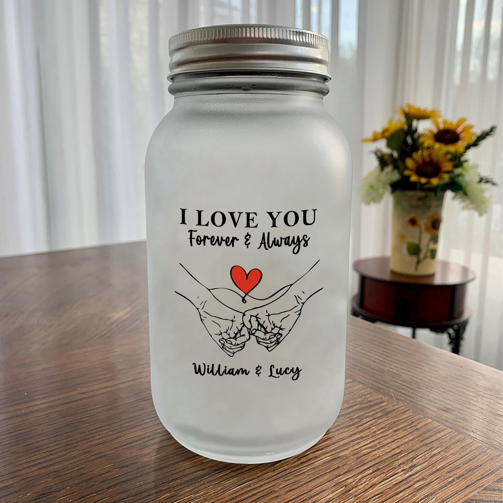Personalised Mason Jar Light Solar Light Bottle - The day I met you