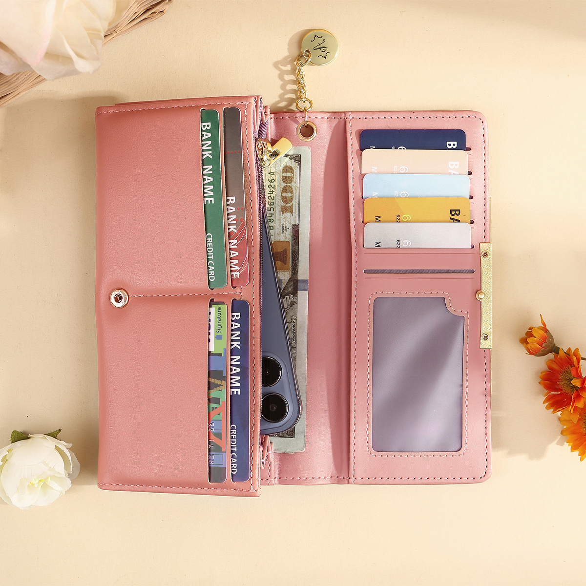 Personalised Pink “You & Me” Heart Hands Wallet For Her