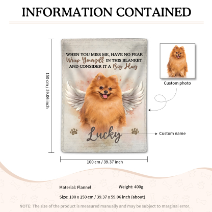 Personalised Memorial Pet Blanket Custom Name & Photo Flannel Gifts for Pet Lover-Jessemade AU