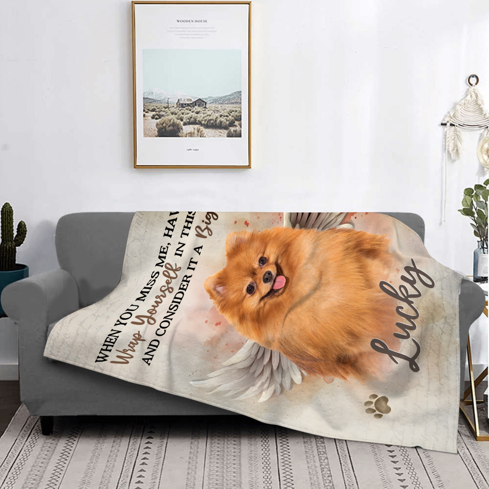 Personalised Memorial Pet Blanket Custom Name & Photo Flannel Gifts for Pet Lover-Jessemade AU