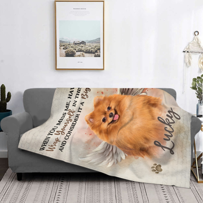 Personalised Memorial Pet Blanket Custom Name & Photo Flannel Gifts for Pet Lover-Jessemade AU
