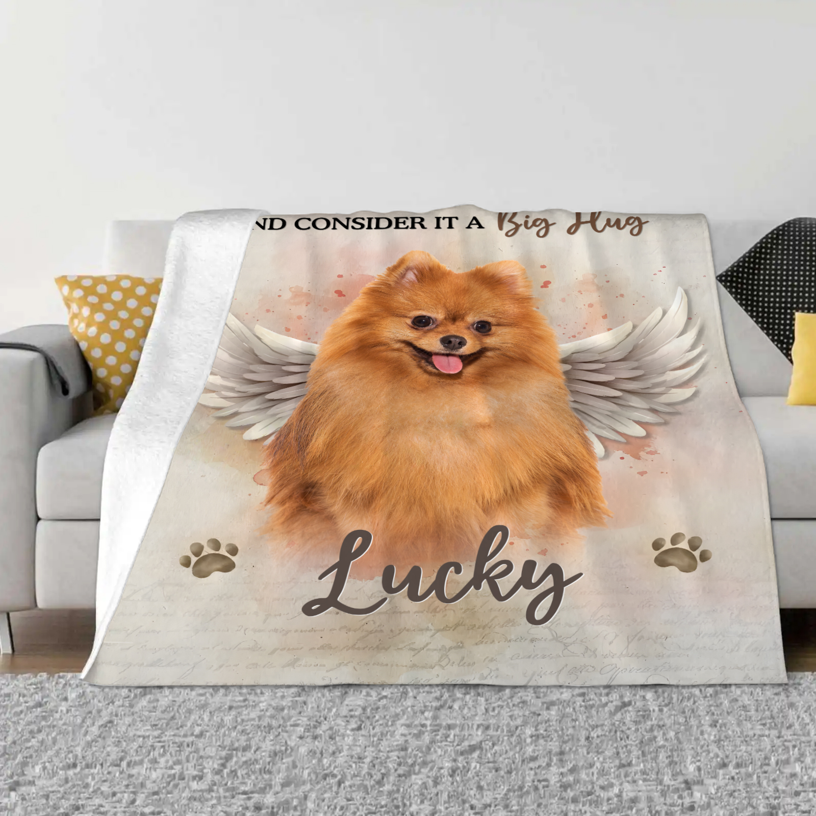 Personalized Memorial Pet Blanket Custom Name & Photo Flannel Gifts for Pet Lover