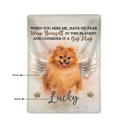 Personalised Memorial Pet Blanket Custom Name & Photo Flannel Gifts for Pet Lover-Jessemade AU