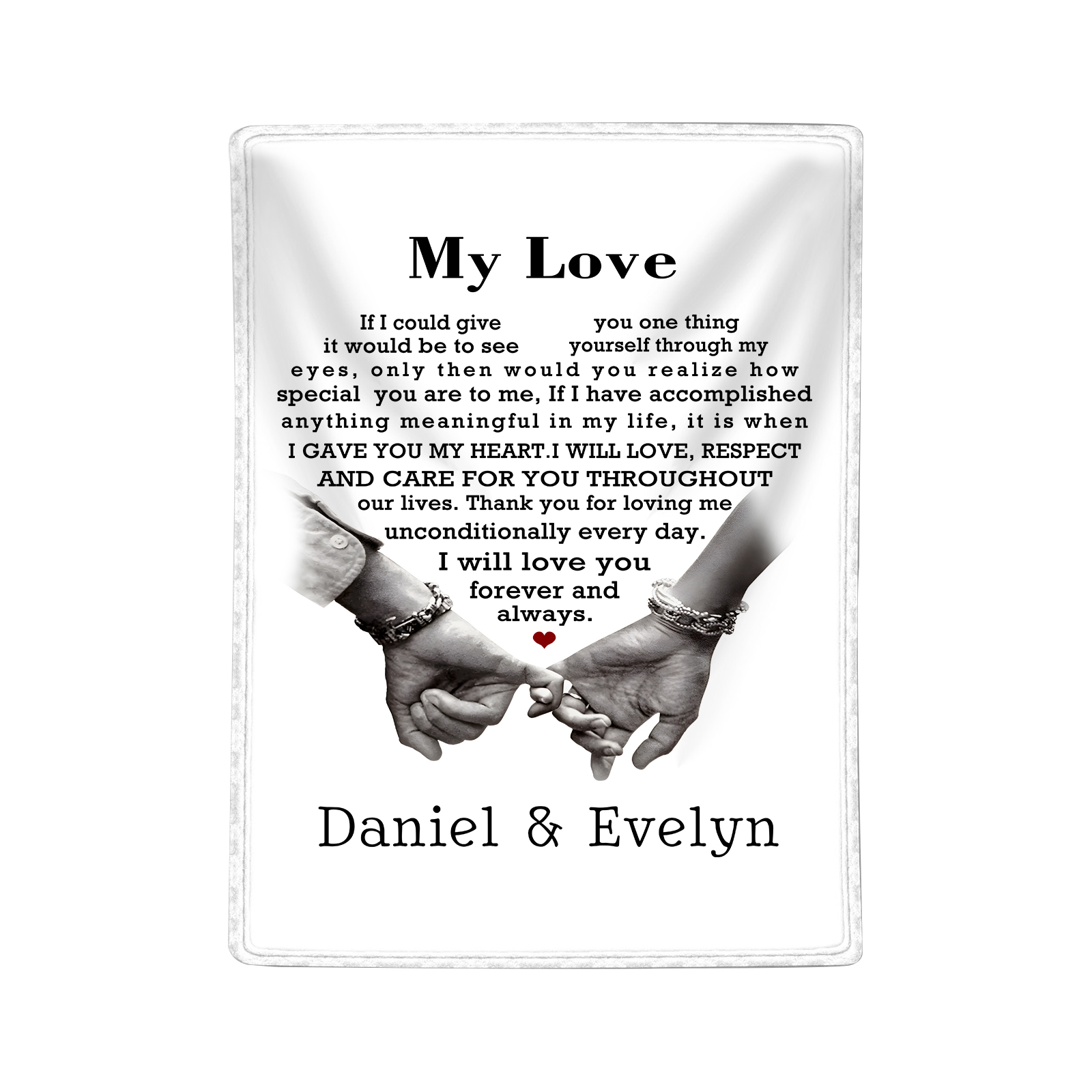 Personalised Couple Blanket with Pinky Promise A Heartfelt Keepsake with 2 Names-Jessemade AU