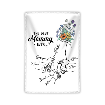 Personalised Hand and Flower Blanket with Custom 7 Names Family Gift-Jessemade AU