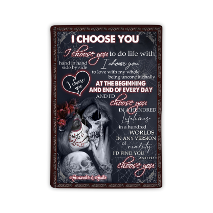Personalised Couple Blanket with 2 Names "I Choose You" Valentine's Gift-Jessemade AU
