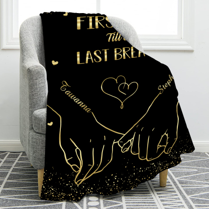 From Our First Kiss Till Our Last Breath Personalised Couple Pinky Promise Blanket A Heartfelt Gift with Custom 2 Names-Jessemade AU
