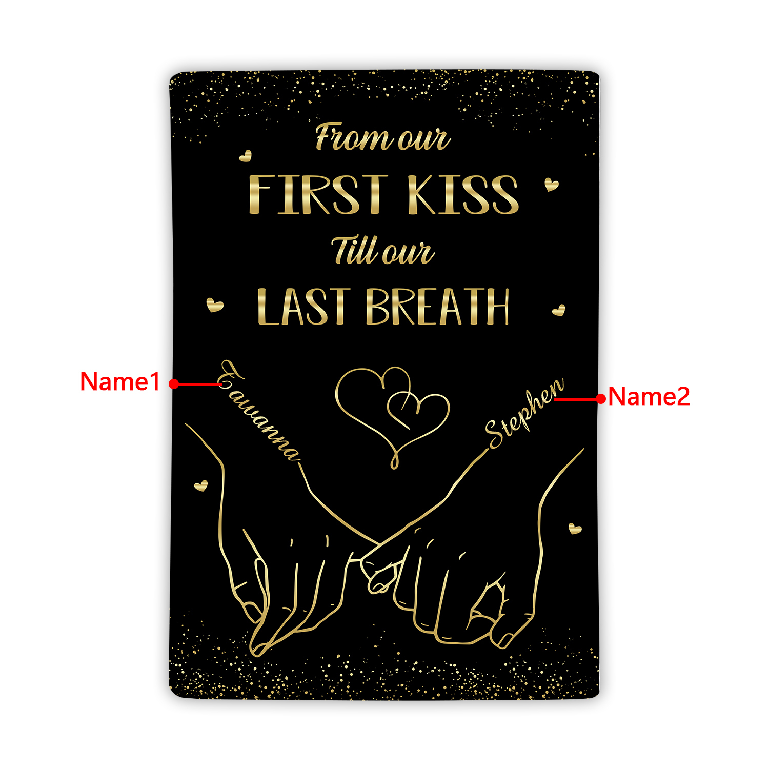 From Our First Kiss Till Our Last Breath Personalised Couple Pinky Promise Blanket A Heartfelt Gift with Custom 2 Names-Jessemade AU