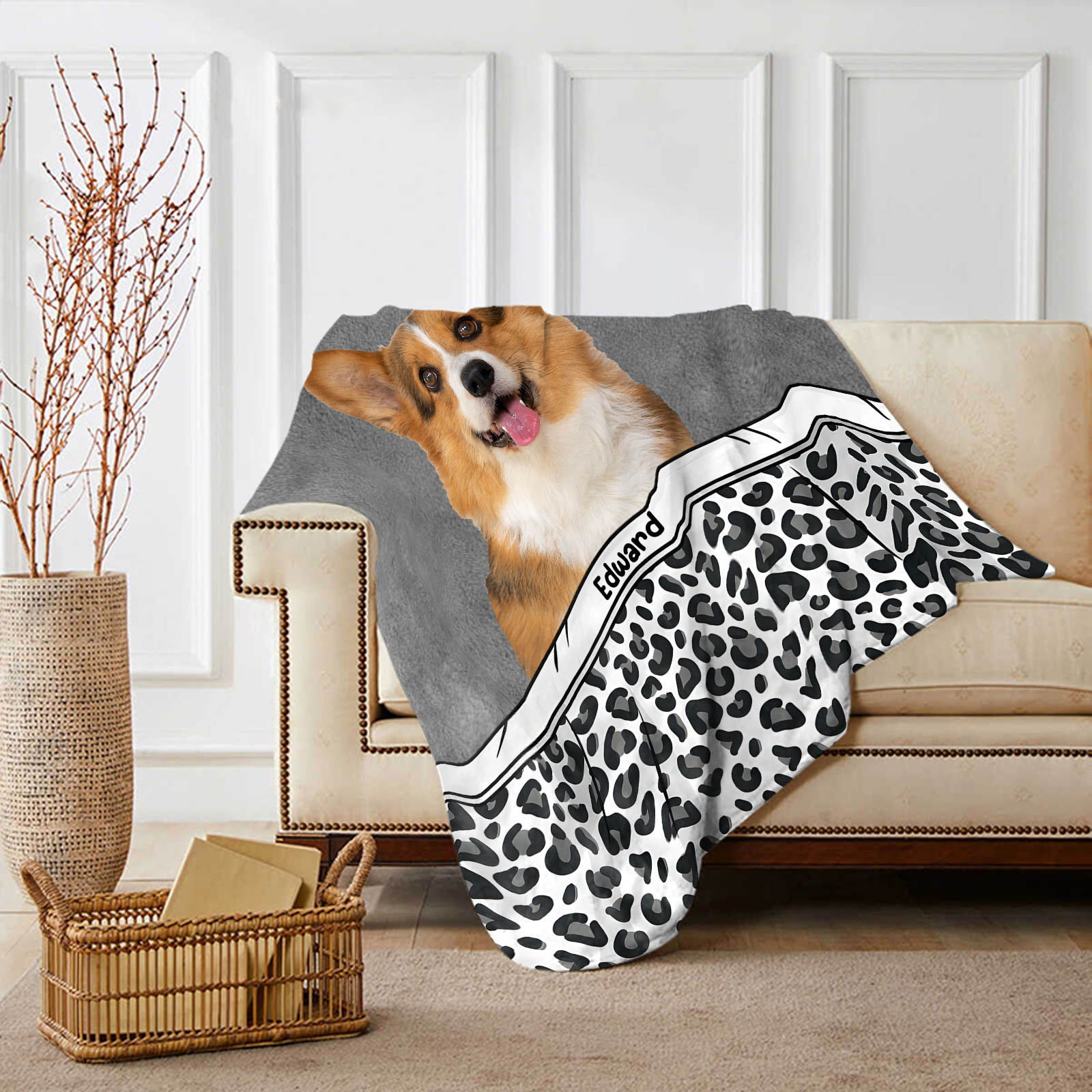 Personalised Dog Blanket with Custom Name & Photo Perfect Gift for Pet Lovers-Jessemade AU