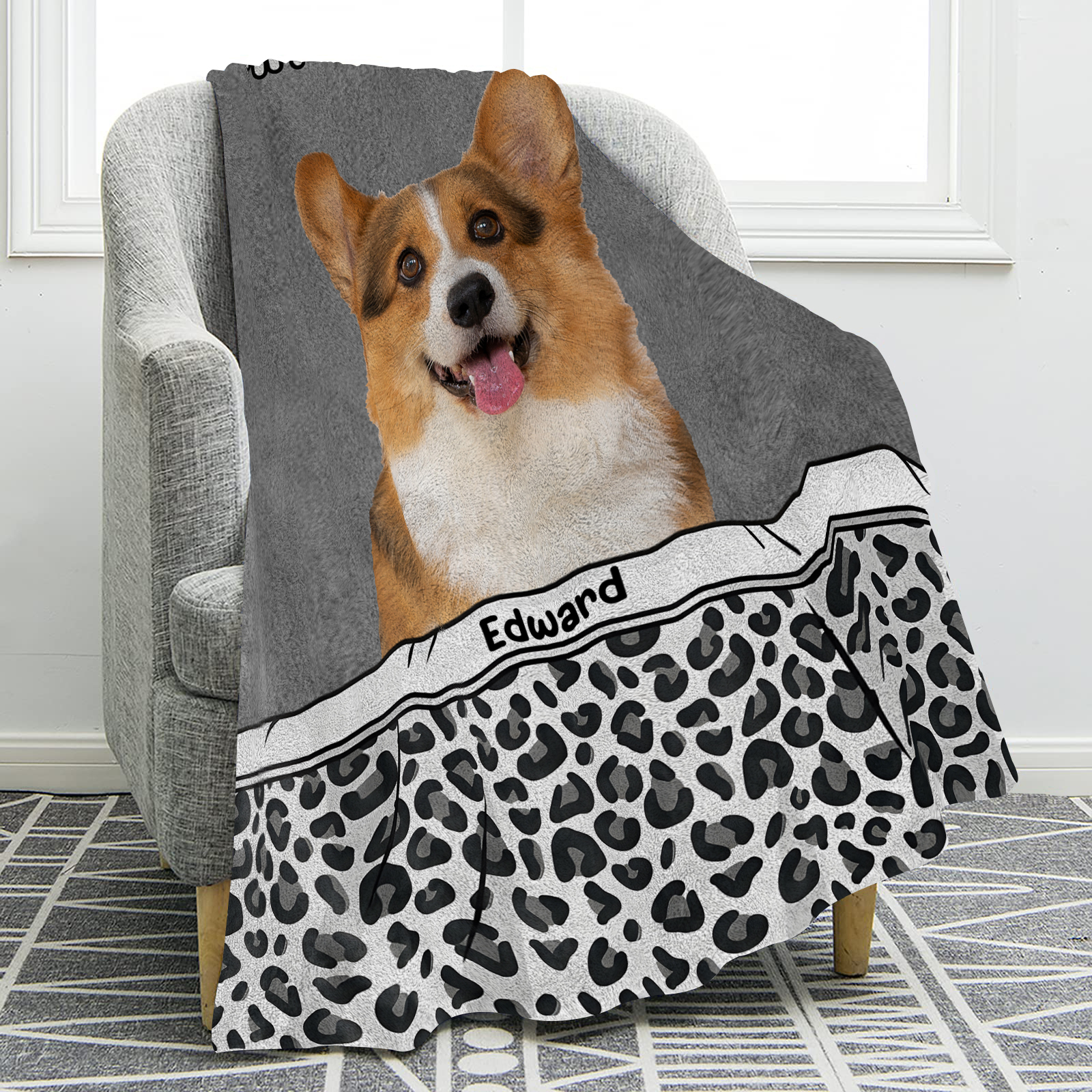 Personalised Dog Blanket with Custom Name & Photo Perfect Gift for Pet Lovers-Jessemade AU