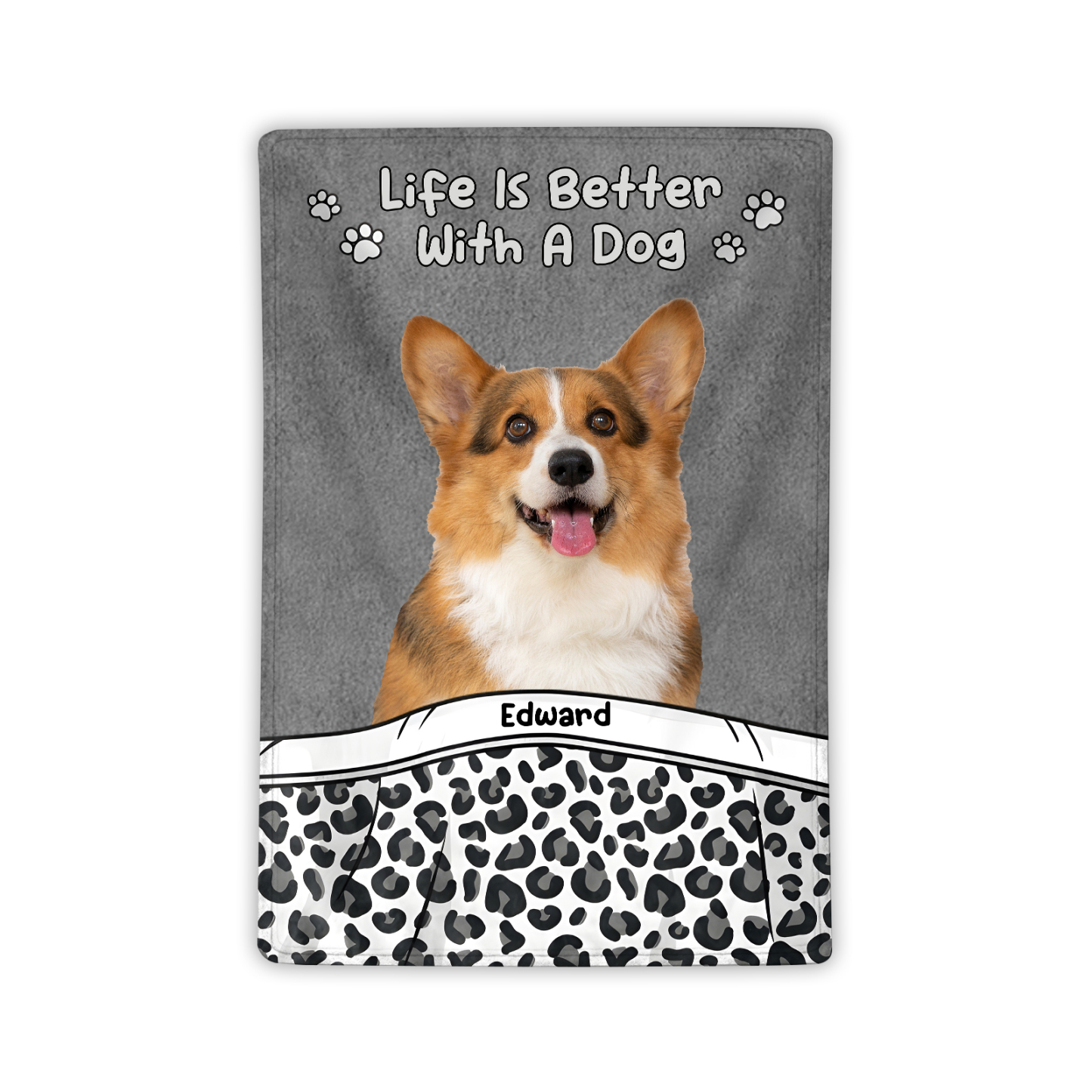 Personalised Dog Blanket with Custom Name & Photo Perfect Gift for Pet Lovers-Jessemade AU