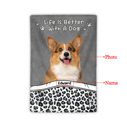 Personalised Dog Blanket with Custom Name & Photo Perfect Gift for Pet Lovers-Jessemade AU
