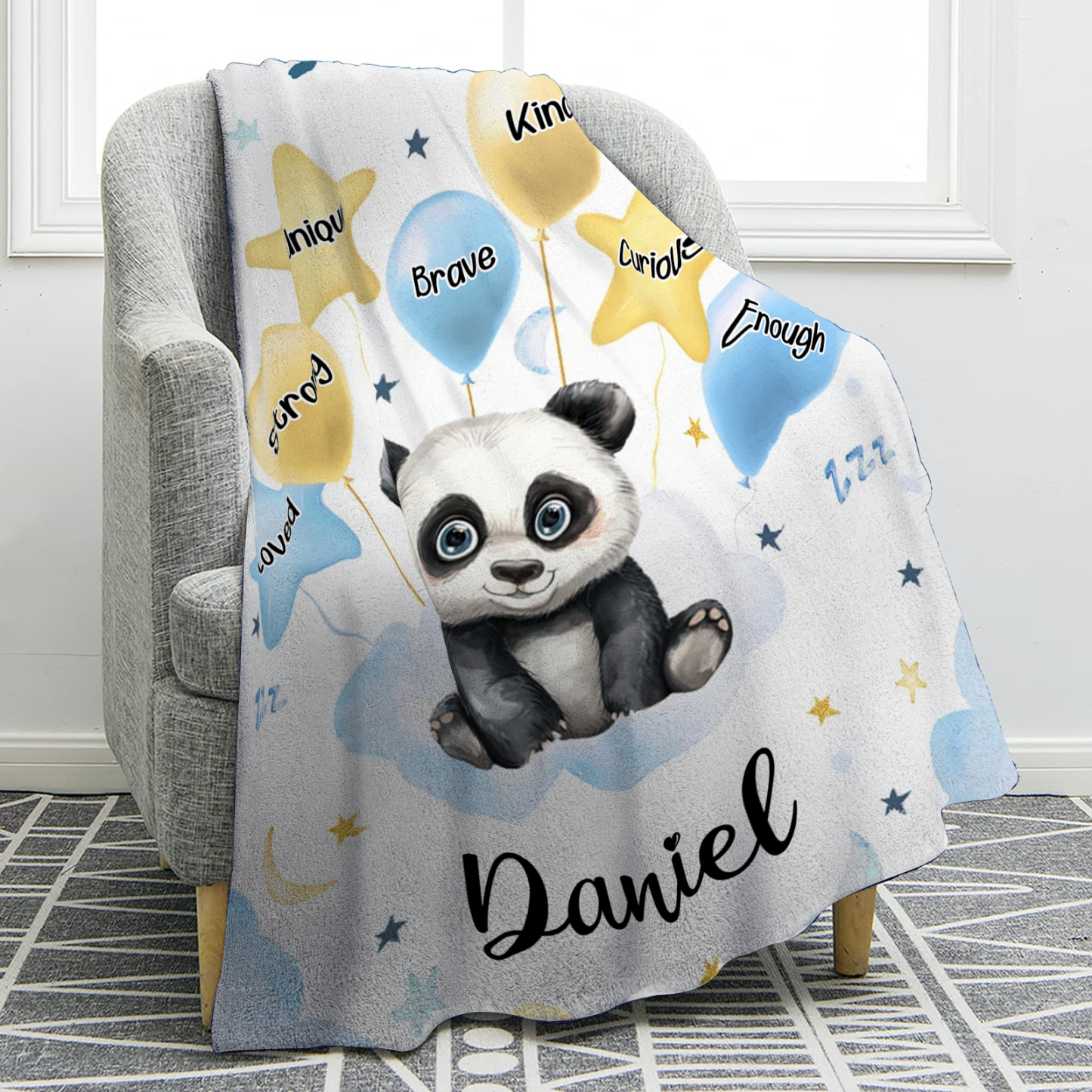 Personalised 1 Name Flannel Blanket in Pink with 10 Different Cute Animal Motifs Cuddly Kids Blanket for Girls