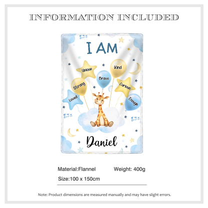 Personalised 1 Name Flannel Blanket in Pink with 10 Different Cute Animal Motifs Cuddly Kids Blanket for Girls