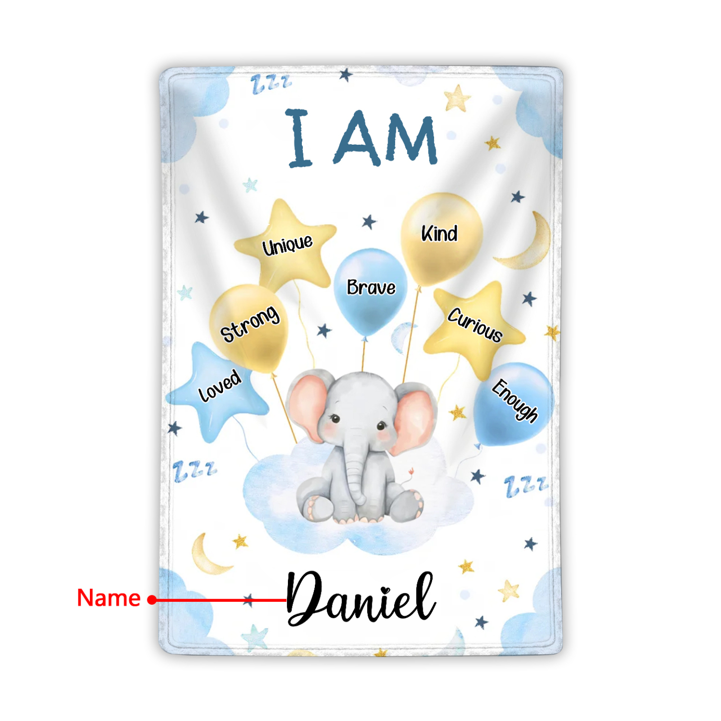 Personalised 1 Name Flannel Blanket in Pink with 10 Different Cute Animal Motifs Cuddly Kids Blanket for Girls