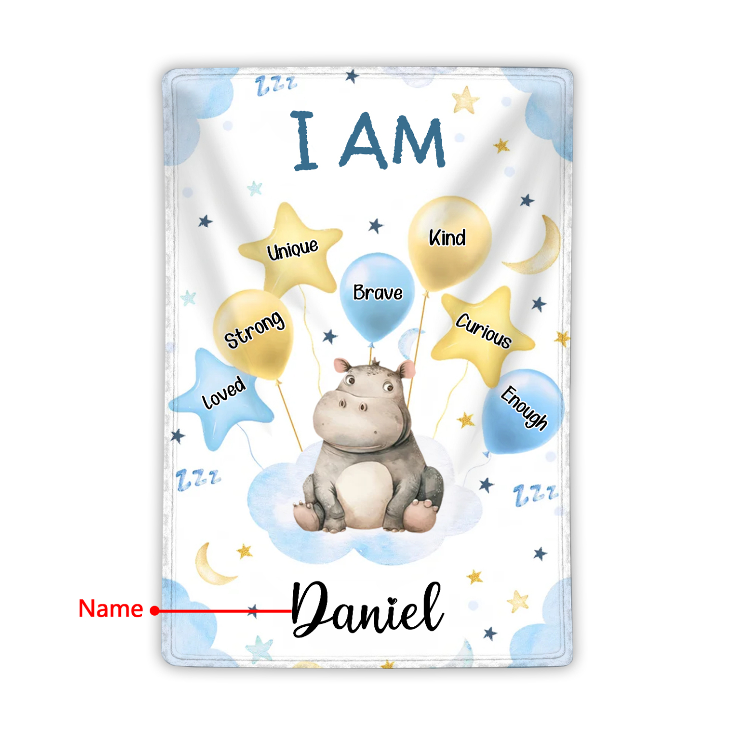 Personalised 1 Name Flannel Blanket in Pink with 10 Different Cute Animal Motifs Cuddly Kids Blanket for Girls