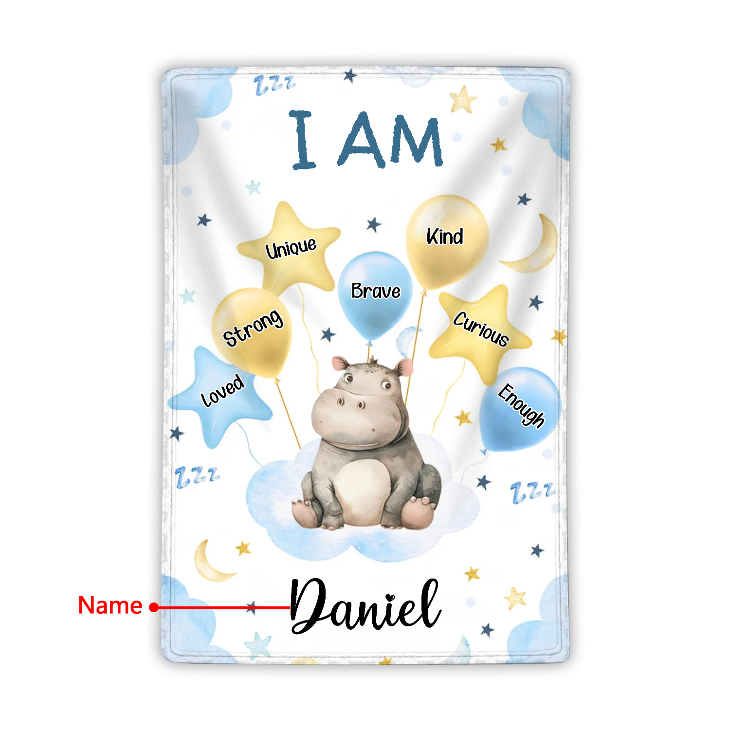 Personalised 1 Name Flannel Blanket in Pink with 10 Different Cute Animal Motifs Cuddly Kids Blanket for Girls