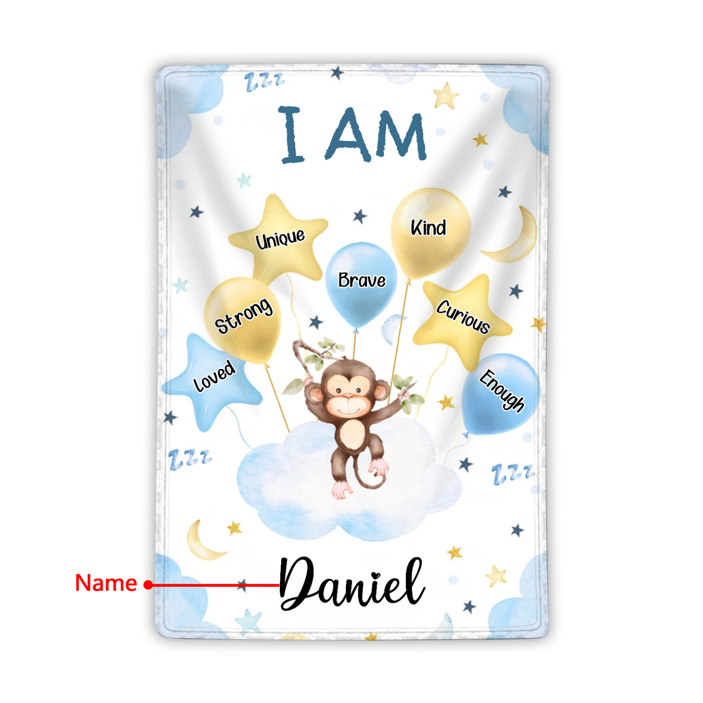 Personalised 1 Name Flannel Blanket in Pink with 10 Different Cute Animal Motifs Cuddly Kids Blanket for Girls