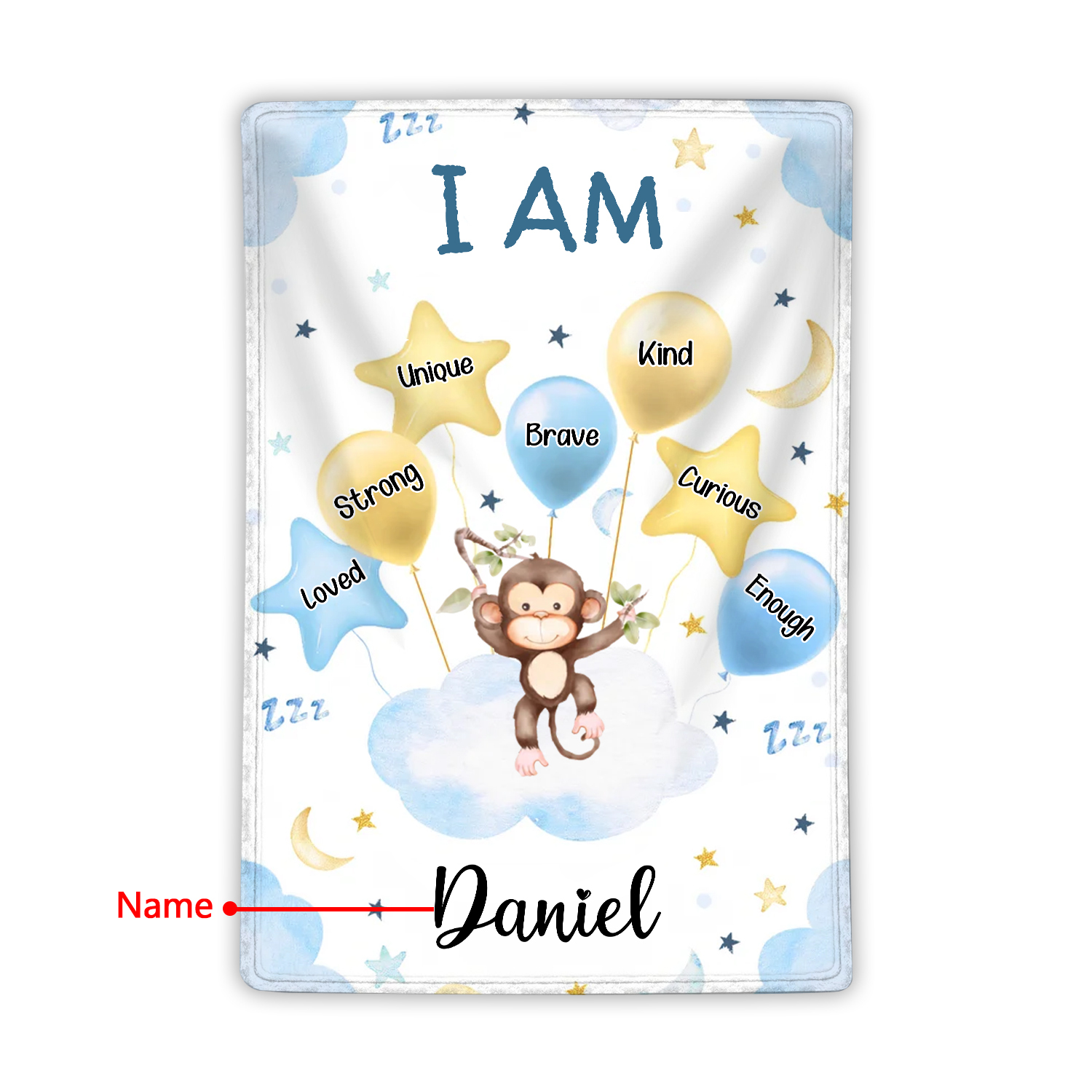 Personalised 1 Name Flannel Blanket in Pink with 10 Different Cute Animal Motifs Cuddly Kids Blanket for Girls