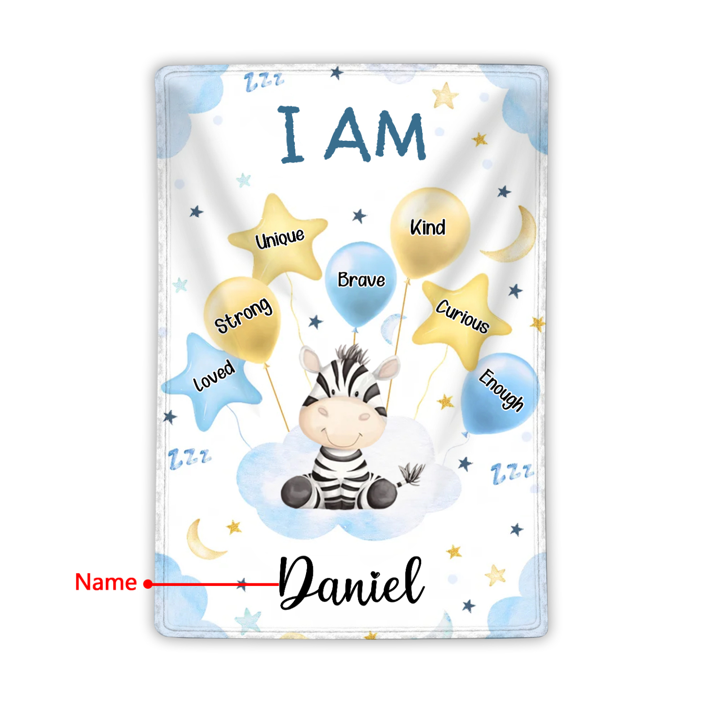 Personalised 1 Name Flannel Blanket in Pink with 10 Different Cute Animal Motifs Cuddly Kids Blanket for Girls