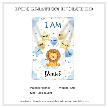 Personalised 1 Name Flannel Blanket in Pink with 10 Different Cute Animal Motifs Cuddly Kids Blanket for Girls