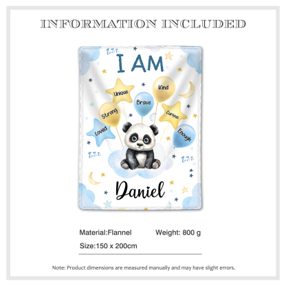 Personalised 1 Name Flannel Blanket in Pink with 10 Different Cute Animal Motifs Cuddly Kids Blanket for Girls