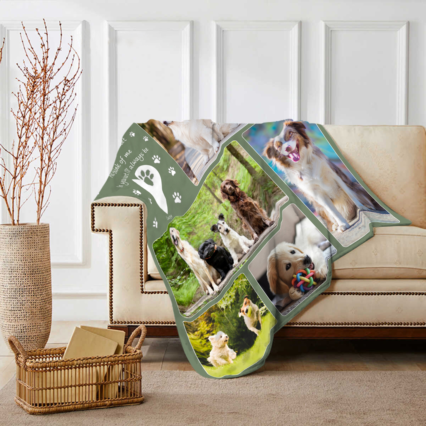 Personalised Memorial Blanket for Pets with 9 Photos & 1 Name Cherish Beloved Memories-Jessemade AU
