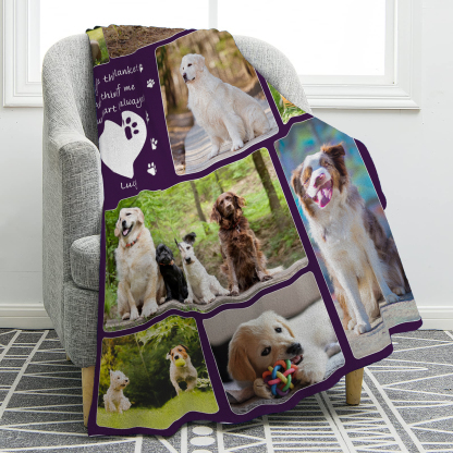Personalised Memorial Blanket for Pets with 9 Photos & 1 Name Cherish Beloved Memories-Jessemade AU