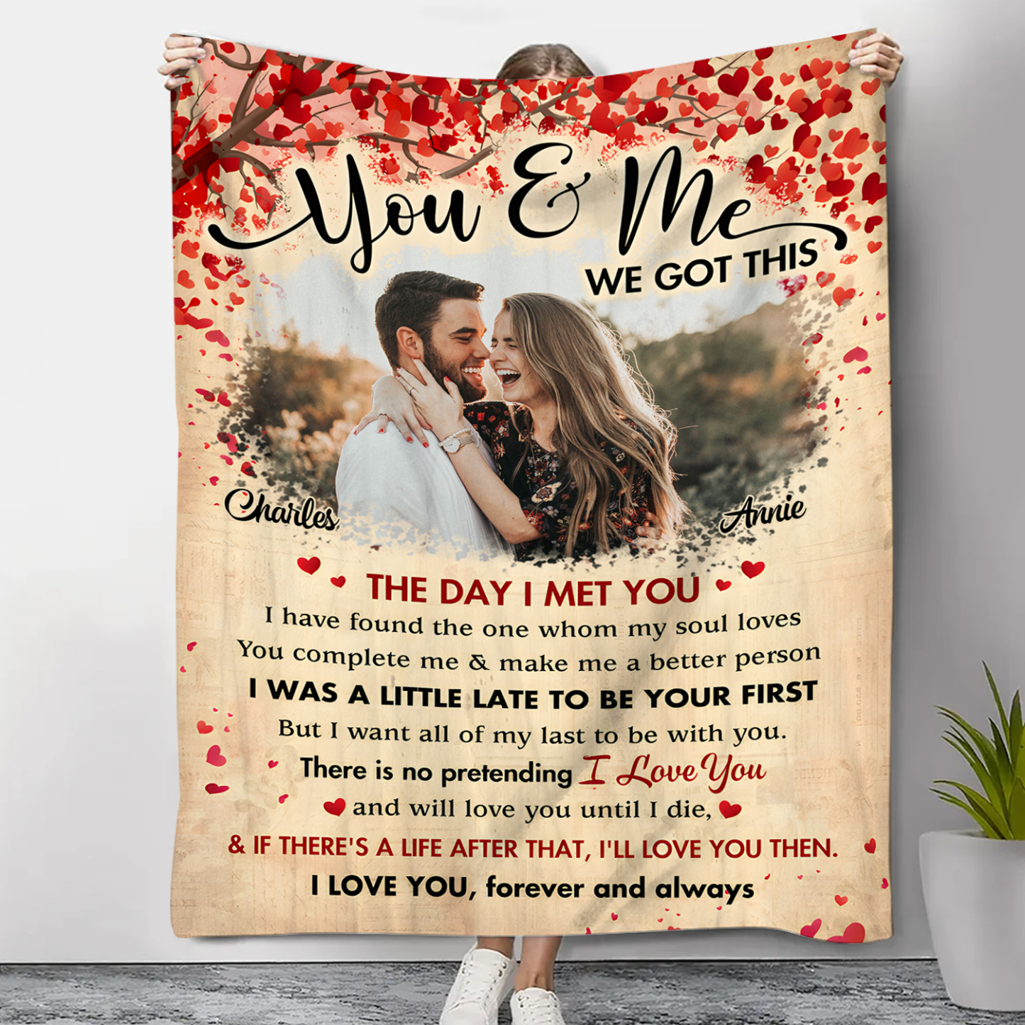 Personalised Blanket You and Me We Got This Custom Photo Gift for Couple