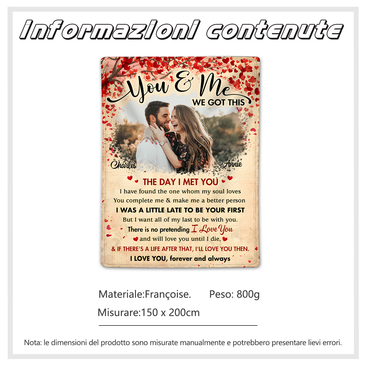 Personalised Blanket You and Me We Got This Custom Photo Gift for Couple