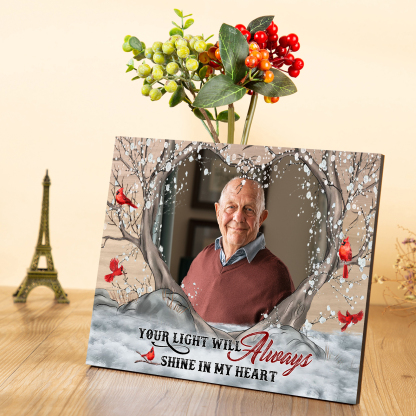 Personalised Wooden Plaque with Photo Home Decor Memorial Gifts - Your Light Will Always Shine In My Heart-Jessemade AU