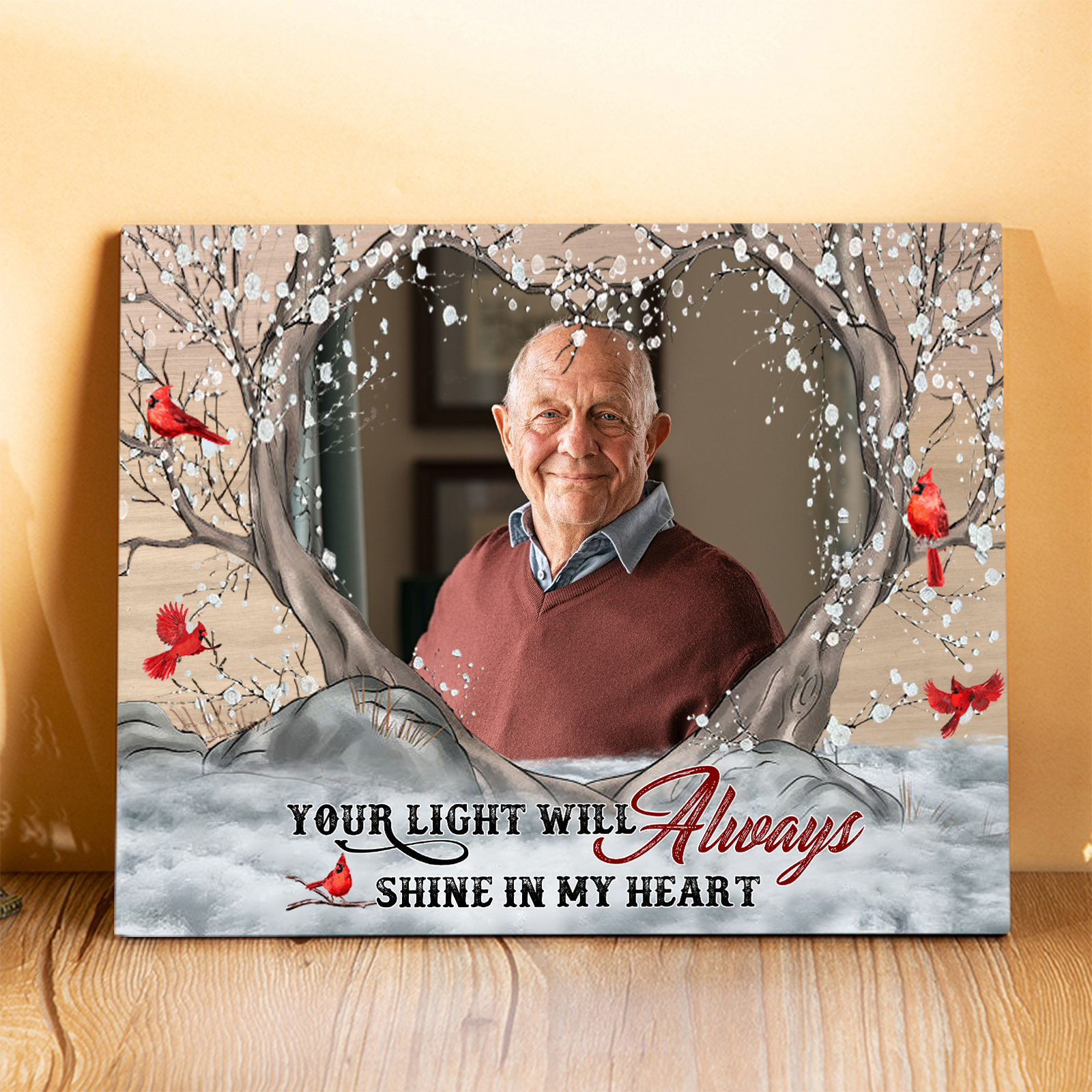 Personalised Wooden Plaque with Photo Home Decor Memorial Gifts - Your Light Will Always Shine In My Heart-Jessemade AU