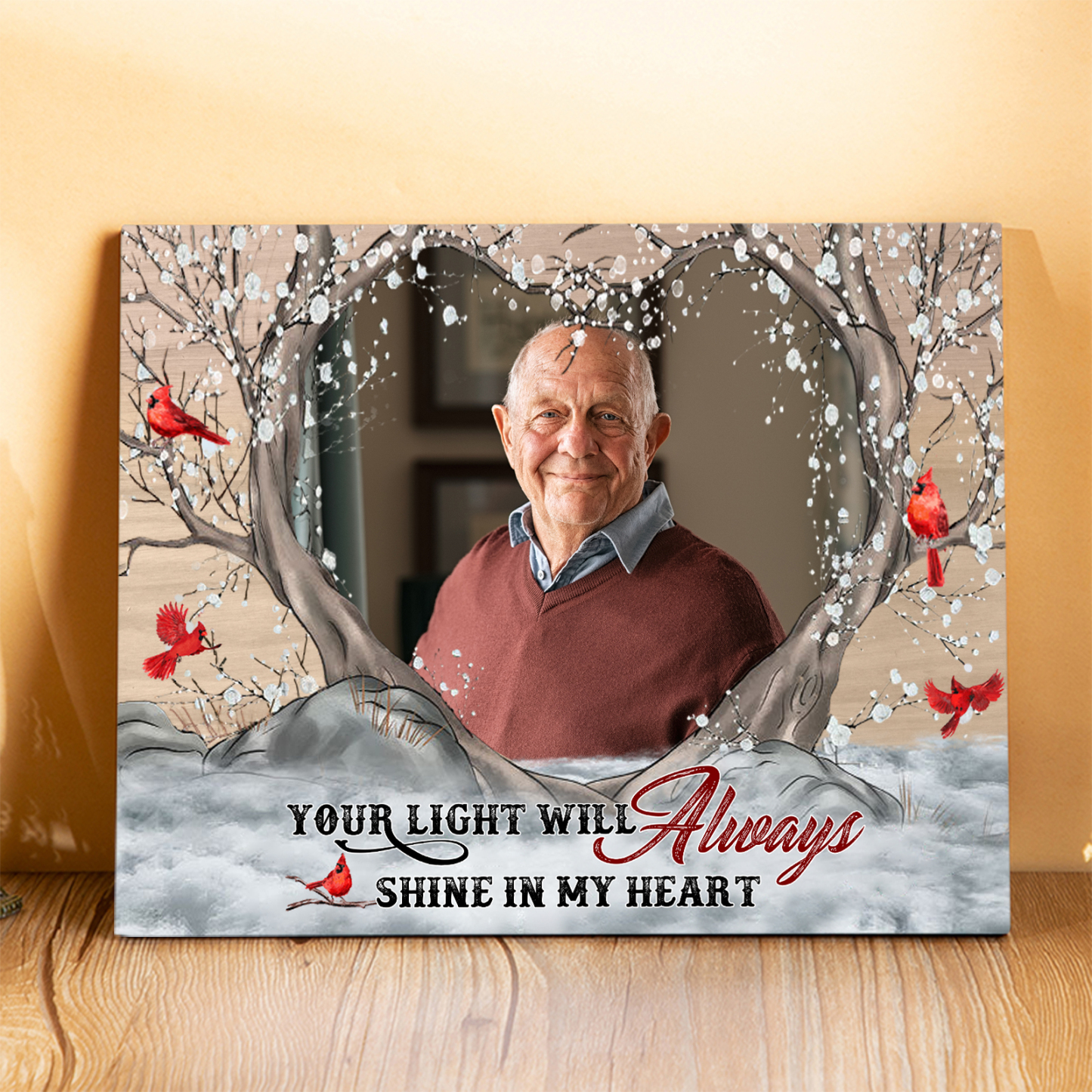 Personalised Wooden Plaque with Photo Home Decor Memorial Gifts - Your Light Will Always Shine In My Heart-Jessemade AU
