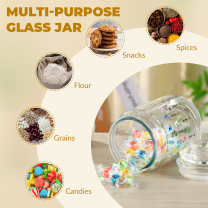 Personalised Candy Jar Customised 2 to 6 Names and Birth Flowers Gift for Family