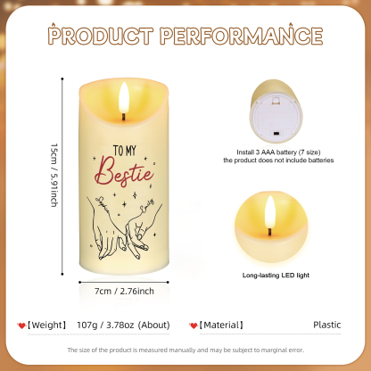 We Are Best Friends Forever Bestie Personalised Custom LED Candle Christmas Pinky Promise Gift For Best Friends BFF Sisters