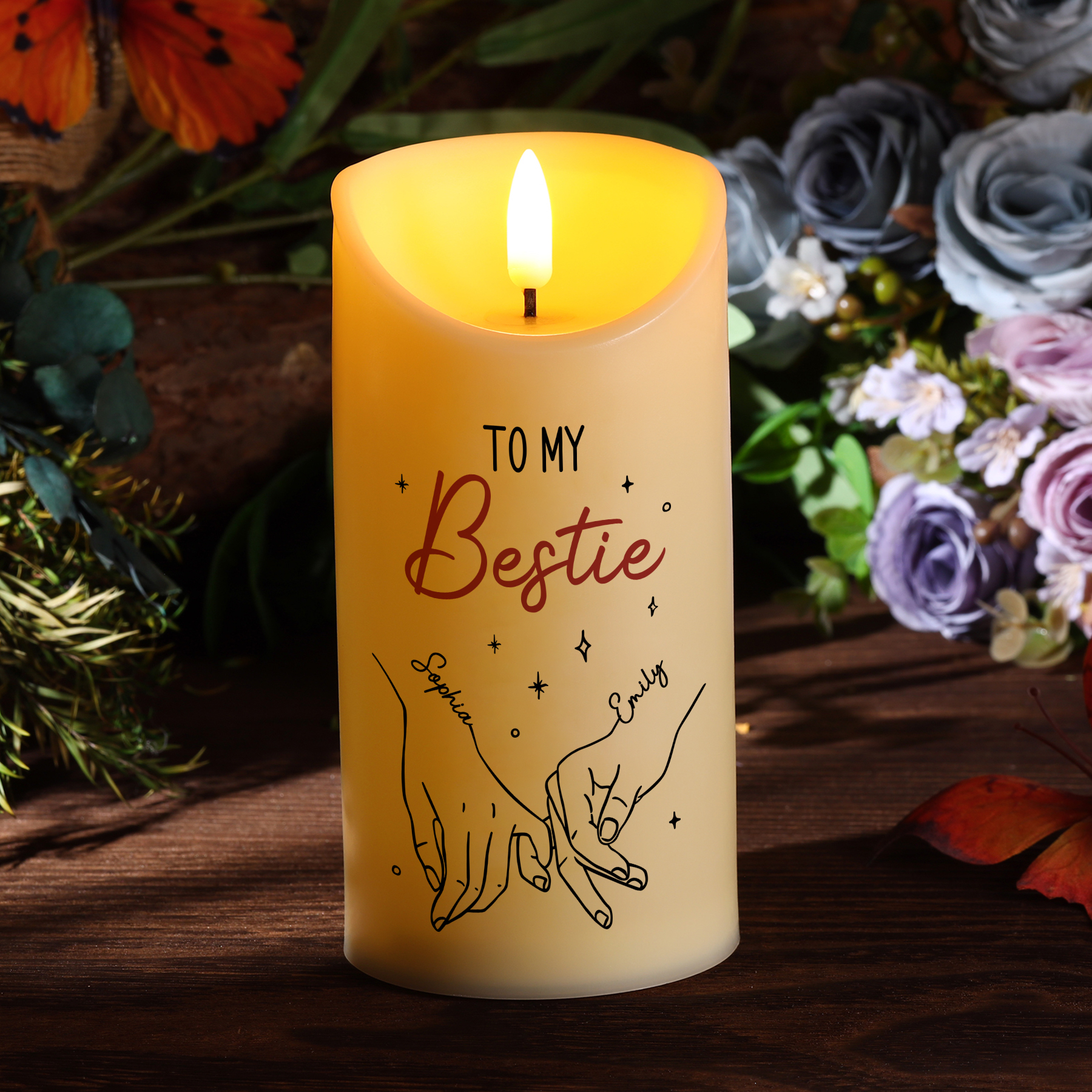 We Are Best Friends Forever Bestie Personalised Custom LED Candle Christmas Pinky Promise Gift For Best Friends BFF Sisters