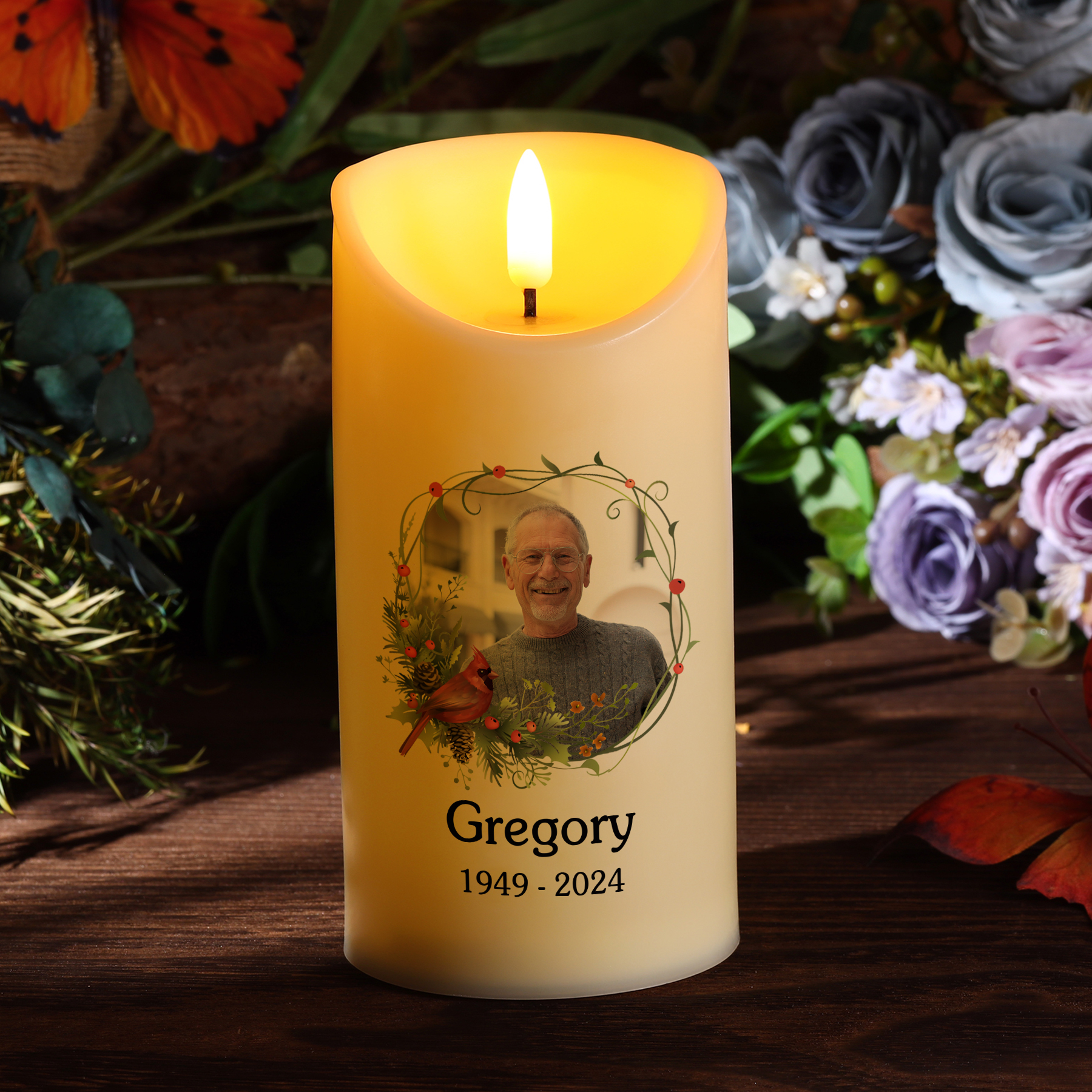 Custom Photo This Light Shines As A Symbol Of Love Memorial Personalised Custom LED Candle New Arrival Sympathy Gift Christmas Gift For Family Members